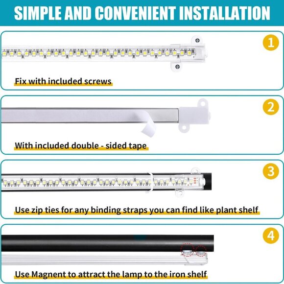 LED Grow Light Strips for Indoor Plants Full Spectrum 3500K, 96 LEDs Plant Light - Picture 5 of 8